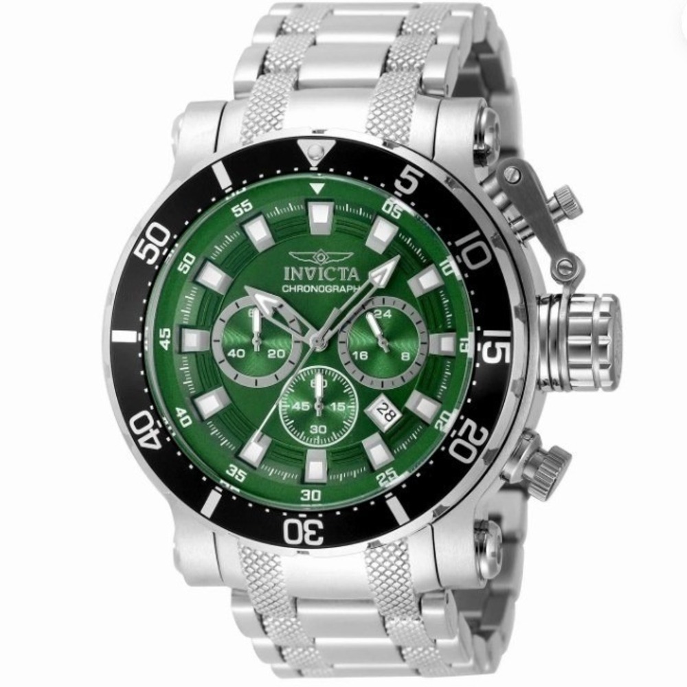 Invicta Pro Diver 229361 Men's Chronograph Green Dial Stainless Steel Watch 52mm